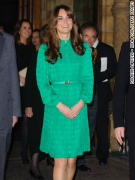 Showing off her new 'do on November 27, she wore a green Mulberry dress to the opening of The Natural History Museum's Treasures Gallery in London.