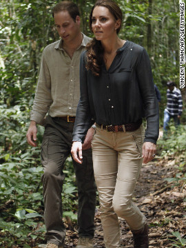 Prince William and Catherine dress casually for a walk through the Danum Valley research center in Sabah, Malaysia, on September 15.