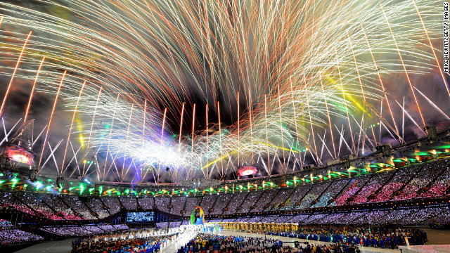 August 12: Fireworks explode over the stadium during the closing ceremony of the London Olympics. The Summer Games started on July 27.