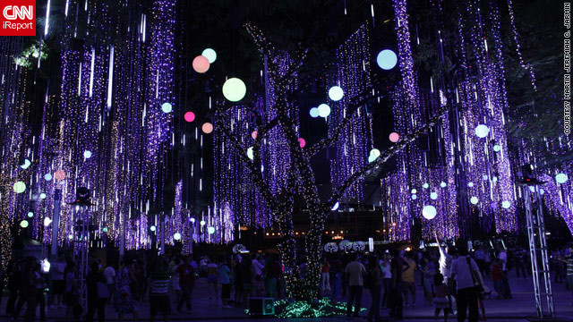 Christmas celebrations in the Philippines are the longest -- and most lavish -- in the world. These <a href='http://ireport.cnn.com/docs/DOC-887973'>beautifully lit trees </a>in Makati City, Philippines were captured by iReporter Martin Javin.