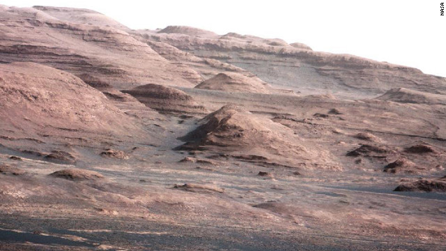 August 23: NASA's Curiosity rover transmits an image that shows the base of Mount Sharp, its eventual destination. Curiosity successfully landed on Mars on August 6. 