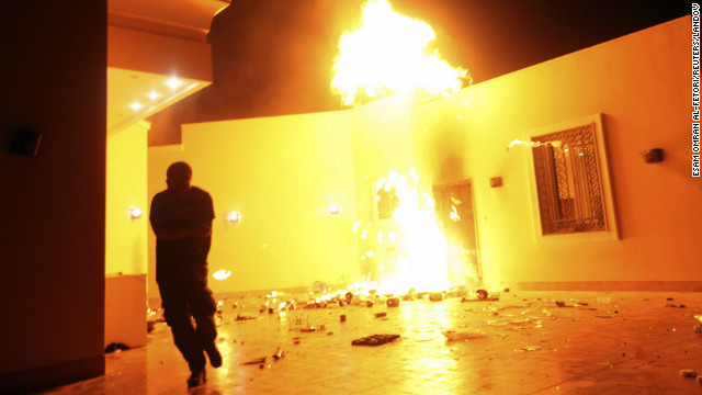 September 11: The U.S. Consulate in Benghazi, Libya, is consumed in flames. Chris Stevens, U.S. ambassador to Libya, was killed in an attack on the compound, as were three other Americans. The Obama administration has been criticized for its response to the attack. 