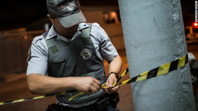 The Brazilian city of Sao Paulo has been battling a crime wave, with 100 police officers dying this year -- prompting security concerns ahead of the 2014 World Cup.