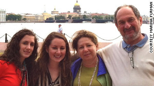 The Furmans -- from left, Michal, Aliyah, Marina and Lev -- visit St. Petersburg (formerly Leningrad) for closure in 2012.
