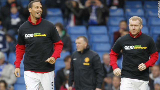 Ferdinand, left, wore a t-shirt supporting the anti-racism group Kick It Out in October, having earlier refused to do so in protest at a perceived leniency in punishment for John Terry, who was accused of racially abusing the United player's younger brother Anton. Kick It Out chairman Herman Ouseley has also criticized the English FA and the Premier League for failing to take strong action in recent high-profile racism cases. 