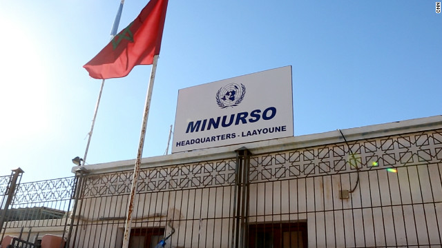 The headquarters of MINURSO in Laayoune. (The United Nations Mission for the Referendum in Western Sahara.) MINURSO is a U.N. peacekeeping mission, and does not have a human rights mandate.