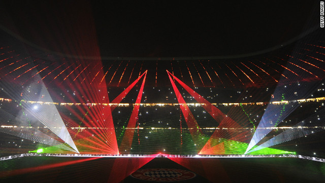 The Allianz Arena was lit up with a laser show to farewell the players, who will start a four-week break after Tuesday's German Cup game at Augsburg.