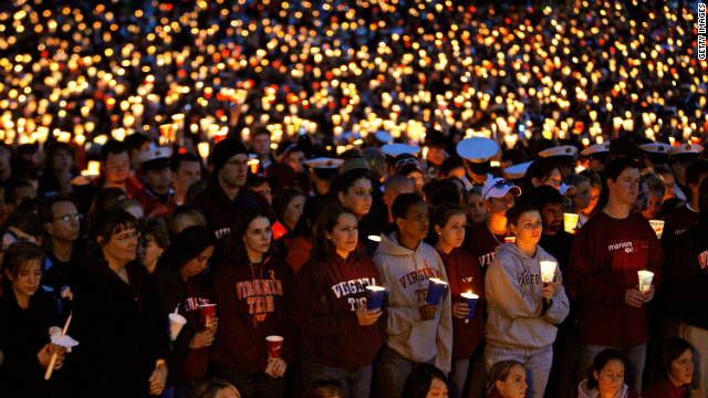 On the Virginia Tech campus in Blacksburg, Virginia, 23-year-old student Seung-Hui Cho went on a shooting rampage, killing 32 people in two locations and wounding an undetermined number of others. Cho later killed himself. 