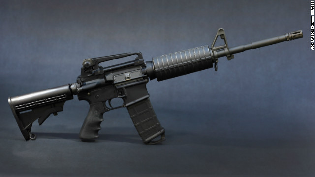 Semi-automatic rifles like this one are being marketed as a pathway to manliness.