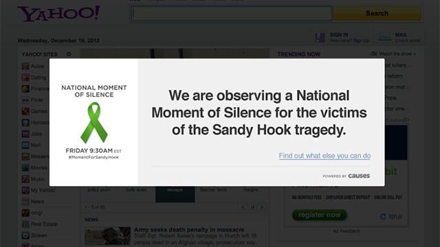 Sitios web hacen un minuto de silencio por las víctimas de Connecticut
