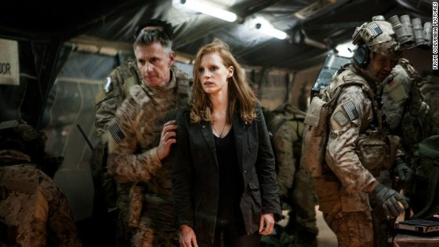 Jessica Chastain commended director Kathryn Bigelow, who lost out on the best director Golden Globe, when she accepted the award for best actress in a movie drama for "Zero Dark Thirty." 