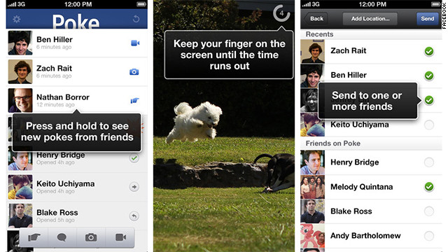 Facebook lanza la aplicación Poke, que envía mensajes que se autodestruyen