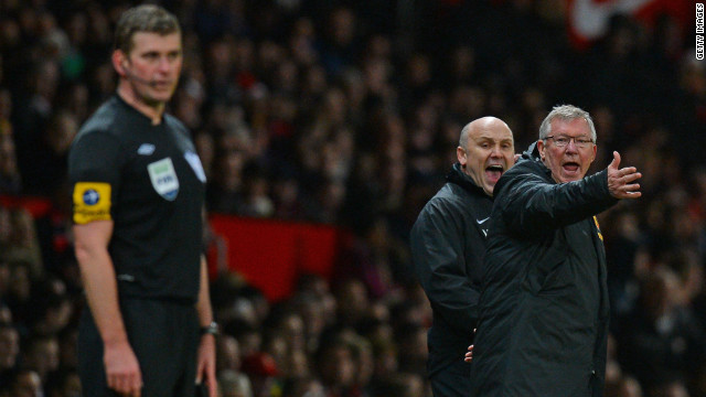 Manchester United manager Alex Ferguson vents his fury during his team's 4-3 win over Newcastle at Old Trafford.