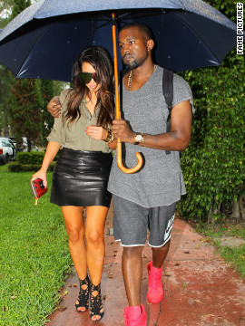 Kim and Kanye cozy up in Miami in October. 