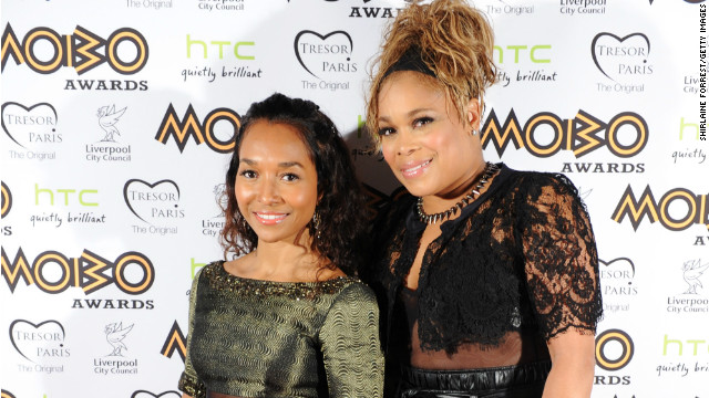 Chilli and T-Boz of TLC attended the 2012 MOBO awards at Echo Arena on November 3, 2012 in Liverpool, England.