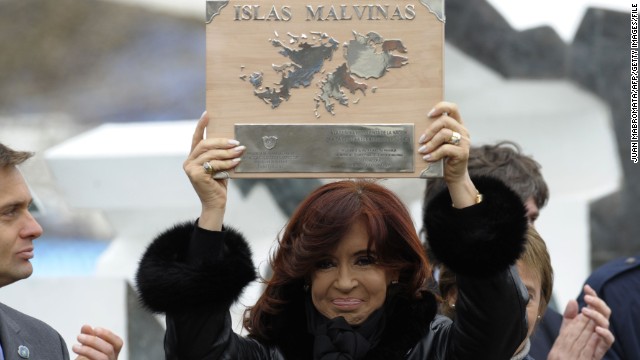 Cristina Fernandez de Kirchner during the 30th anniversary of the Falklands war, in Ushuaia, Argentina on April 2, 2012.