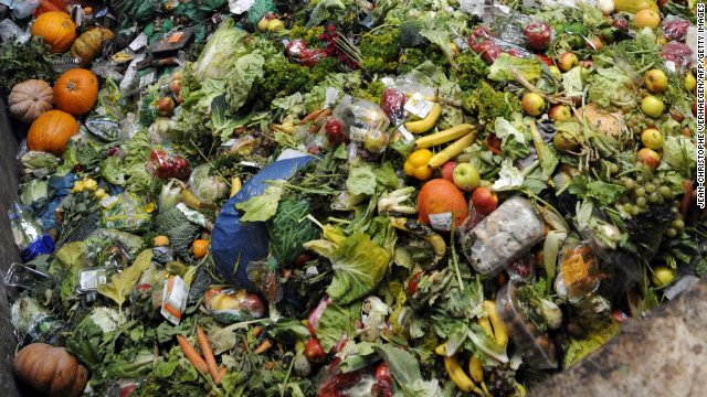 Waste food products stocked at the Methavalor factory in Morsbach, France on October 23, 2012.