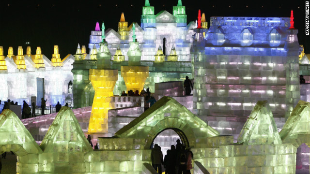 People visited "Ice and Snow World" during the opening ceremony of the 2013 Harbin International Ice and Snow Festival in China in early January. This year's "Ice and Snow World" features ice castles and fairytale sculptures with LED lights.