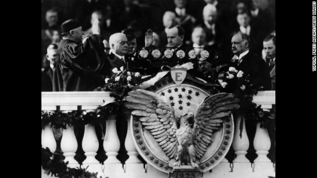 Calvin Coolidge is sworn in for his second term on March 4, 1925.