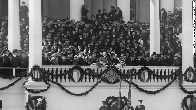 Warren G. Harding is sworn in on March 4, 1921.