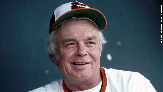 Baseball Hall of Fame manager <a href='http://www.cnn.com/2013/01/19/sport/baseball-earl-weaver-dead/index.html'>Earl Sidney Weaver</a>, who led the Baltimore Orioles to four pennants and a World Series title with a pugnacity toward umpires, died January 19 of an apparent heart attack at age 82, Major League Baseball said.