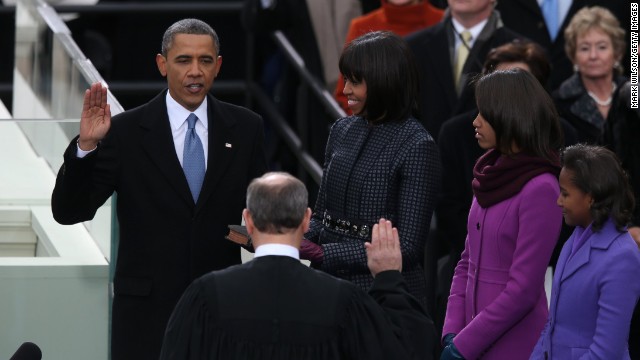 Obama takes ceremonial oath of office