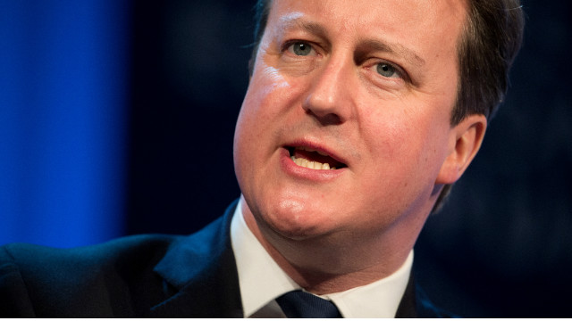 British Prime Minister David Cameron arrives in Libya