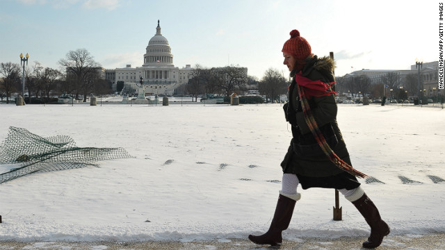 The U.S. Capitol in Washington is blanketed with snow on January 24. The same brutal Arctic cold front that's delivered subzero temperatures across the upper Midwest and Northeast is forecast to bring ice and freezing rain to the South and Mid-Atlantic states.