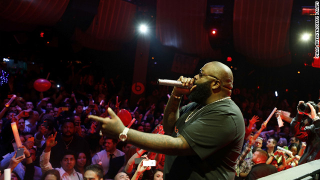 Rapper Rick Ross performs at the Beats by Dr. Dre CES after-party in Las Vegas on January 10.