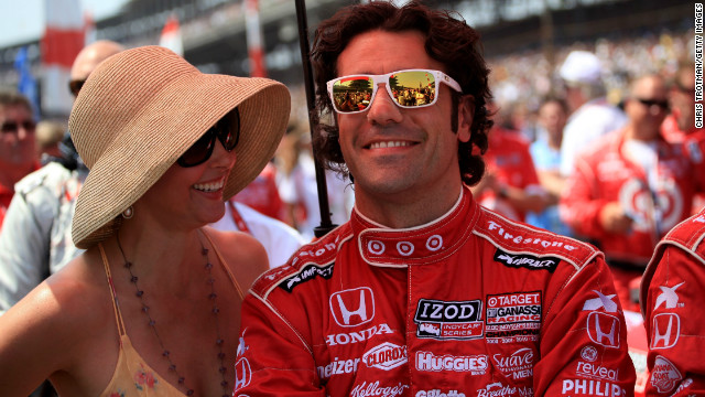 Dario Franchitti and Ashley Judd await the start of the 96th Indianapolis 500 on May 27, 2012. Franchitti won the race.