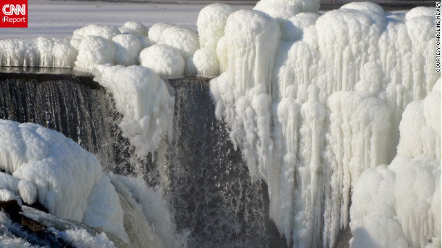 Caroline Newby saw a news report about the frozen formations on Paterson, New Jersey's Great Falls. She called her sister and told her, "Get dressed warm, we are going to get some photos." Newby says, "I love, love, love winter photography and will dress like an eskimo to get good photos."