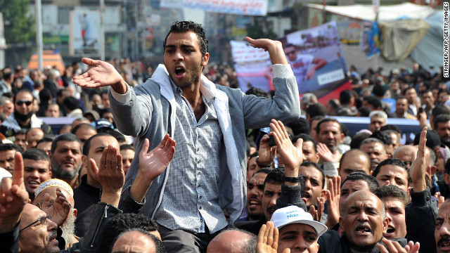 An Egyptian man takes part in a rally in Port Said on January 29. Protests in Port Said and nearby cities along the Suez Canal are symbolic because that region was among the first where the Mubarak regime lost control during the 2011 unrest, analysts say. 