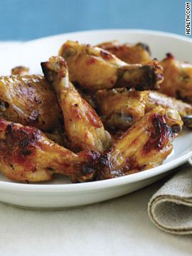 These spiked wings have a tangy lemon taste and are baked, not fried. Plus, they only have 173 calories per serving! Try this recipe: Lemon-drop chicken wings 