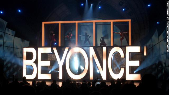 Beyonce and dancers perform at the 3rd Annual BET Awards on June 24, 2003.