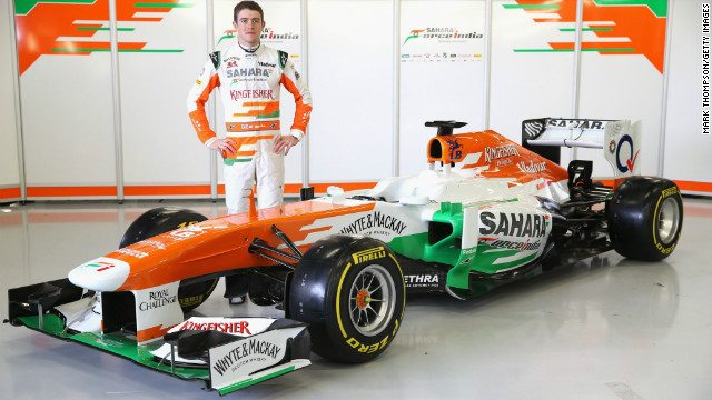 Force India's Paul Di Resta with the new VJM06 which was launched on February 1 at Silverstone. His new teammate had yet to be named.