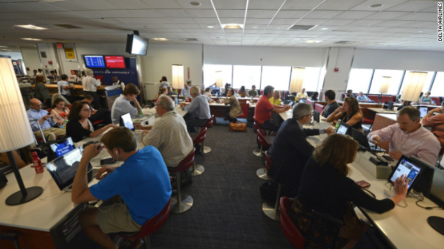 At Delta terminals in New York's LaGuardia and JFK Airports, passengers can peruse mounted iPads and even use them to order food or duty-free goods delivered to their seat.