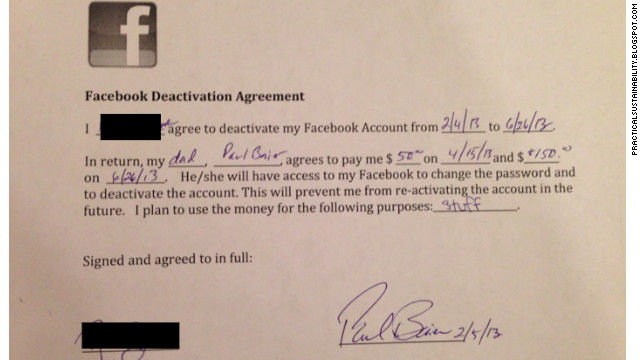 Un padre le paga 200 dólares a su hija para que deje Facebook