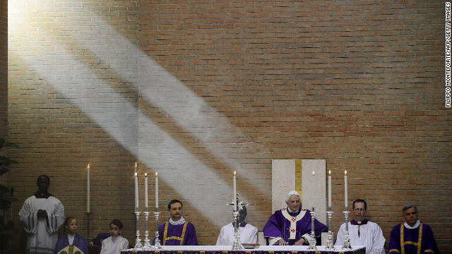 Benedict prepares to celebrate Mass at San Giovanni della Croce parish in Rome in March 2010. 