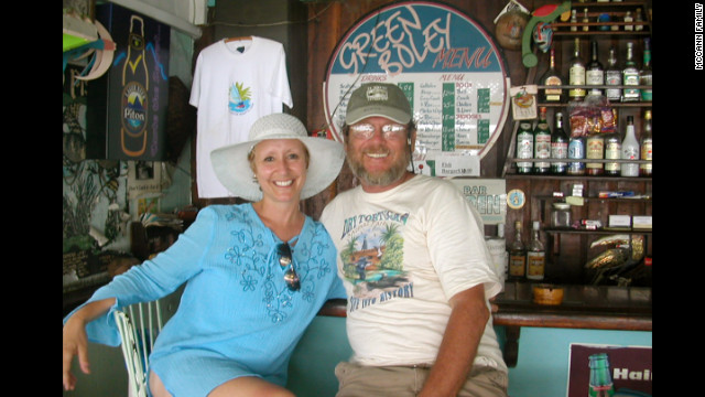 McCann and Capt. Robin Walbridge during happier times. Walbridge's body was never recovered after the Bounty sank during high seas and heavy winds. 