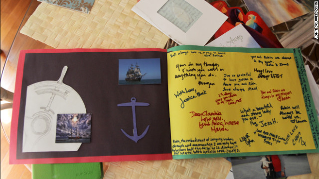 Survivors of the Bounty signed a handmade card for the captain's family. 