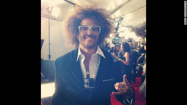 Considering some of the other get-ups we've seen on LMFAO, this is basically a black tie look for Redfoo.