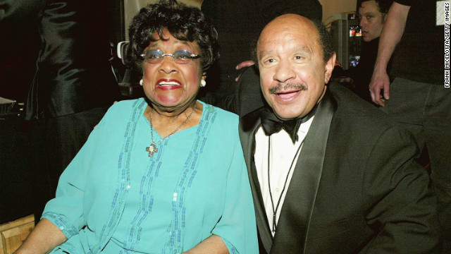 Sure, their show's theme song was memorable, but George and Louise "Weezy" Jefferson (Sherman Hemsley and Isabel Sanford) also remain one of the most beloved sitcom couples of all time. (Here they are at the TV Land Awards in 2004. Sanford died later that year, and Hemsley passed away last year.)