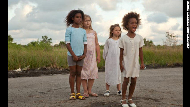 Young Best Actress nominee Quvenzhane Wallis, right, stars in Best Picture nominee "Beasts of the Southern Wild," set in a fictional marshy area called the Bathtub.