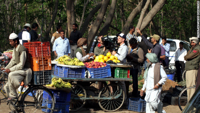 Local actors perform on the set of "Zero Dark Thirty" in Chandigarh, India, in March 2012.