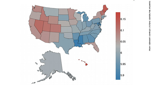 Los estados más felices y más tristes de Estados Unidos, según Twitter