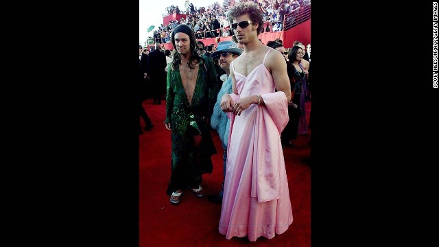 To begin with, we're not fans of knockoffs, so that was strike one against "South Park" creators Trey Parker, left, and Matt Stone, who went to the 2000 Oscars dressed as Jennifer Lopez and Gwyneth Paltrow. And strike two is that we actually liked Paltrow's bubble-gum-pink princess dress from the 1999 Oscars -- even if her own mother hated it. 