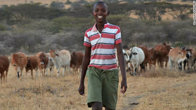 Richard Turere, 13, is from Kitengela, on the edge of the Nairobi National Park, in Kenya. He started herding his family's cattle when he was just nine. 