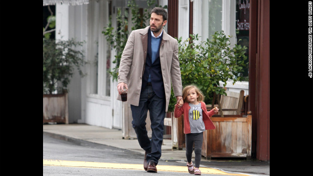 Ben Affleck and Serafina take a stroll in Los Angeles in 2012.