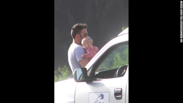 In July 2012, Affleck is seen with his baby son Samuel, born in February that year, in San Juan, Puerto Rico.