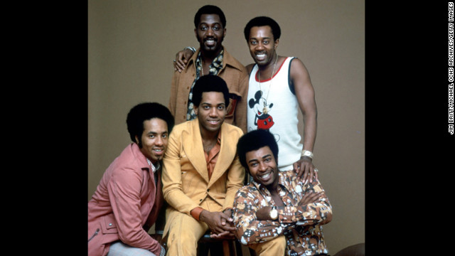 Damon Harris, former member of the Motown group the Temptations, died at age 62 on February 18. Harris, center on the stool, poses for a portrait with fellow members of The Temptations circa 1974. 